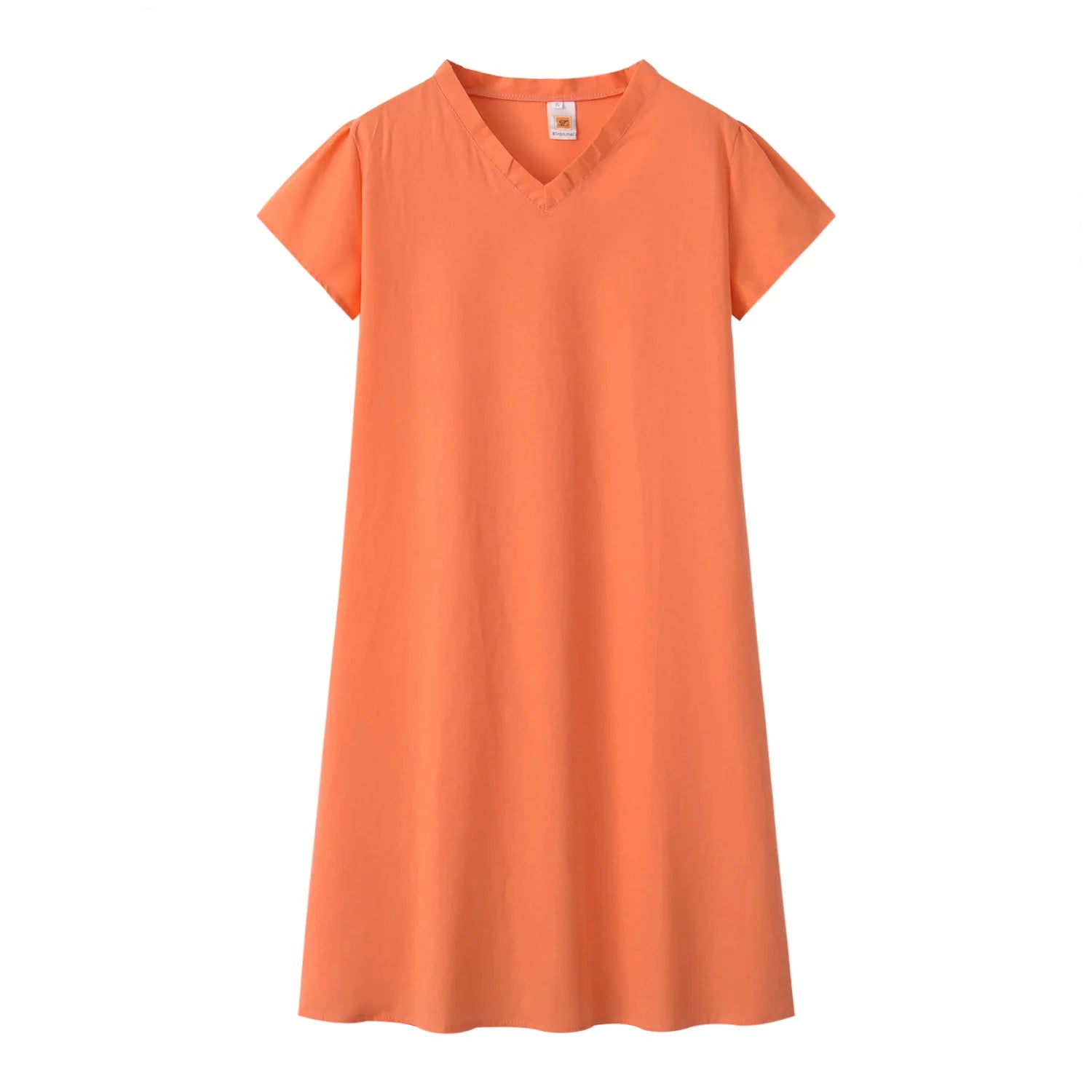2024 New Popular Eleven Color Eight Size Solid Short Sleeve V-Neck Dress