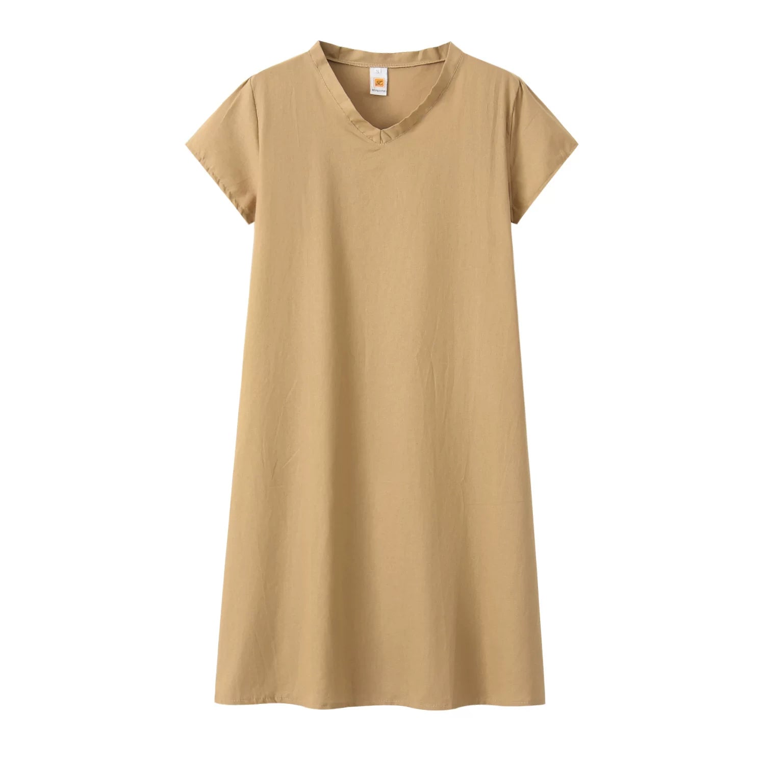 2024 New Popular Eleven Color Eight Size Solid Short Sleeve V-Neck Dress