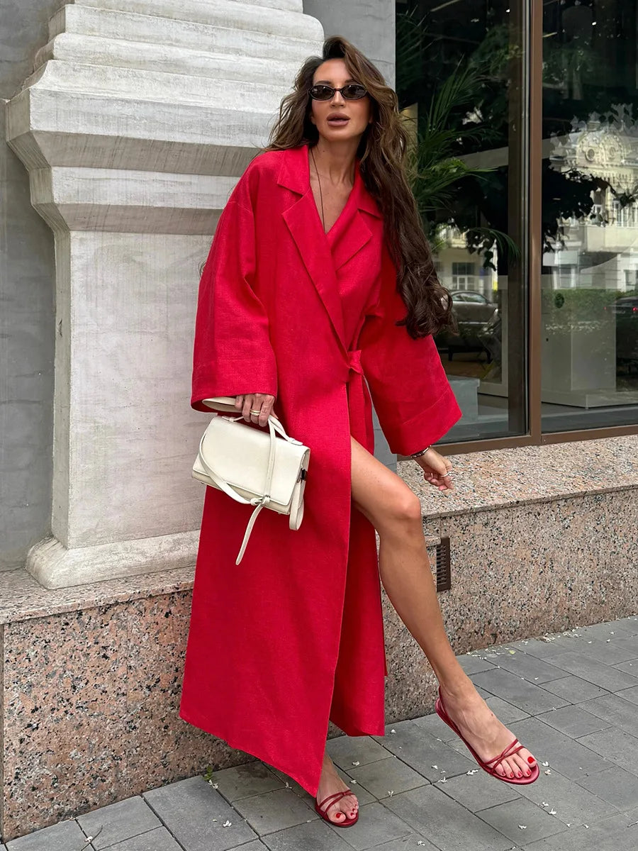 Cotton and Linen Dress Women&