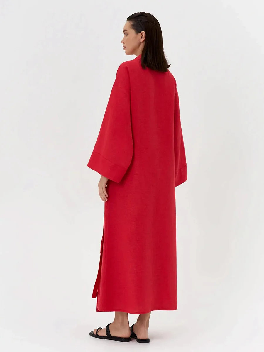 Cotton and Linen Dress Women&