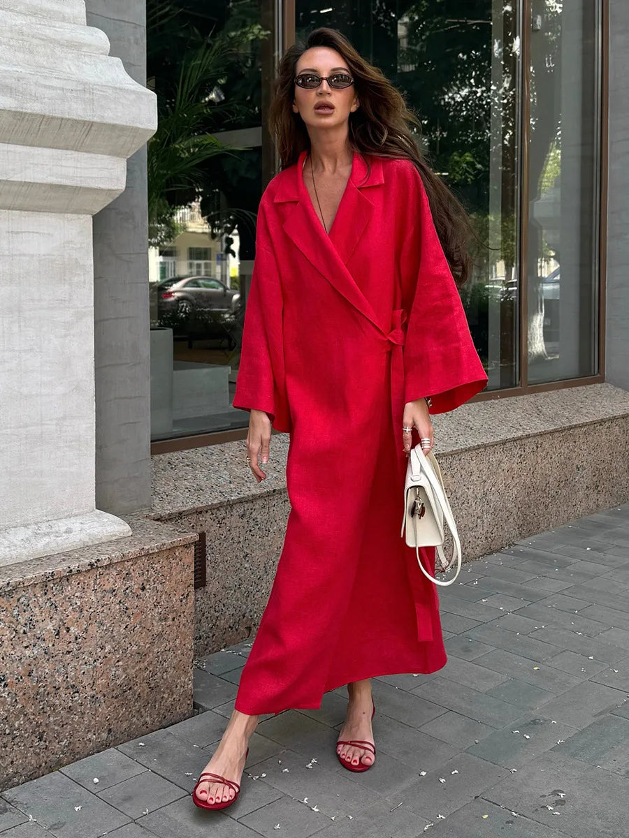 Cotton and Linen Dress Women&