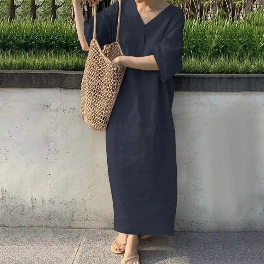 Cotton Linen Blend Day Dress