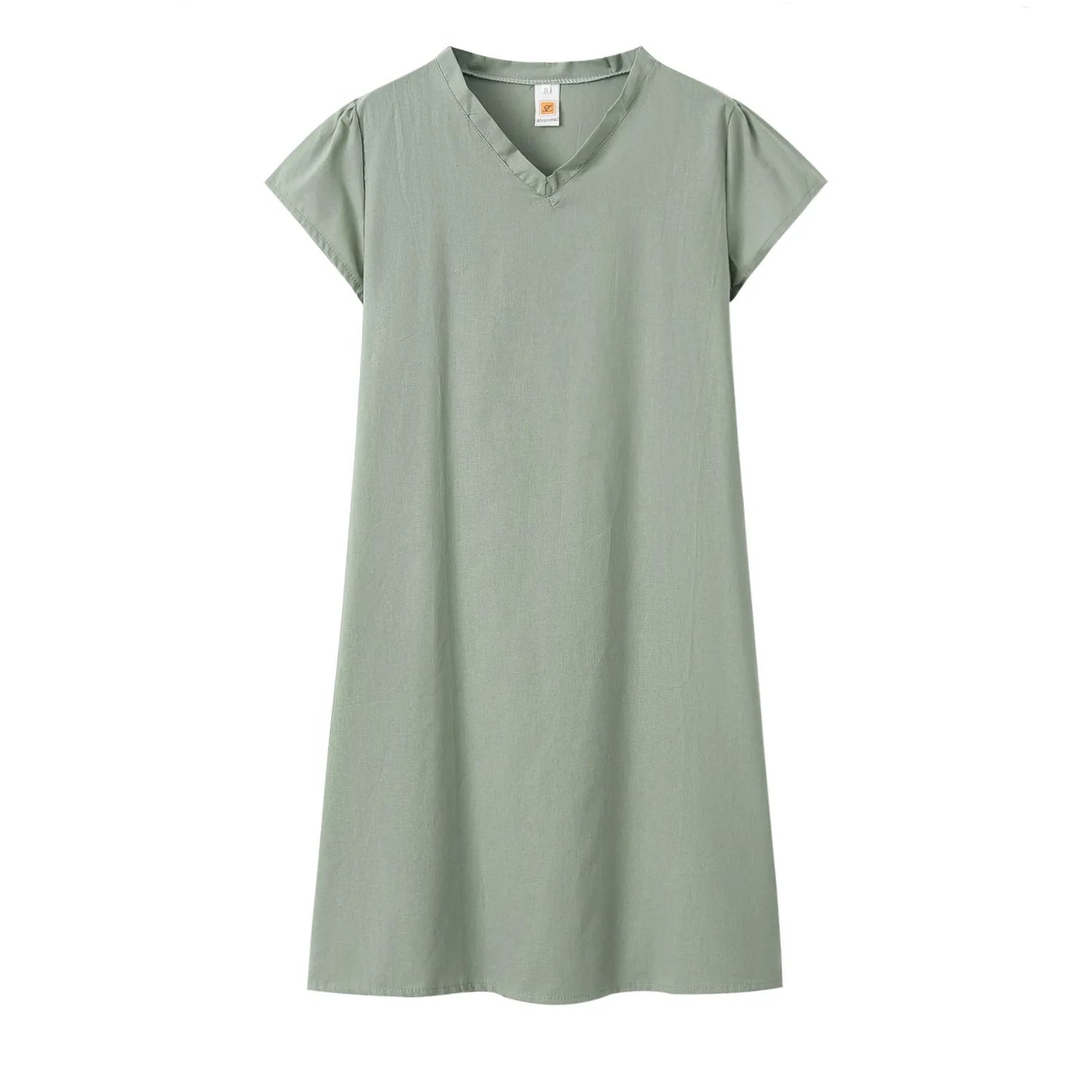 2024 New Popular Eleven Color Eight Size Solid Short Sleeve V-Neck Dress