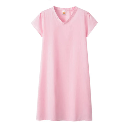 2024 New Popular Eleven Color Eight Size Solid Short Sleeve V-Neck Dress