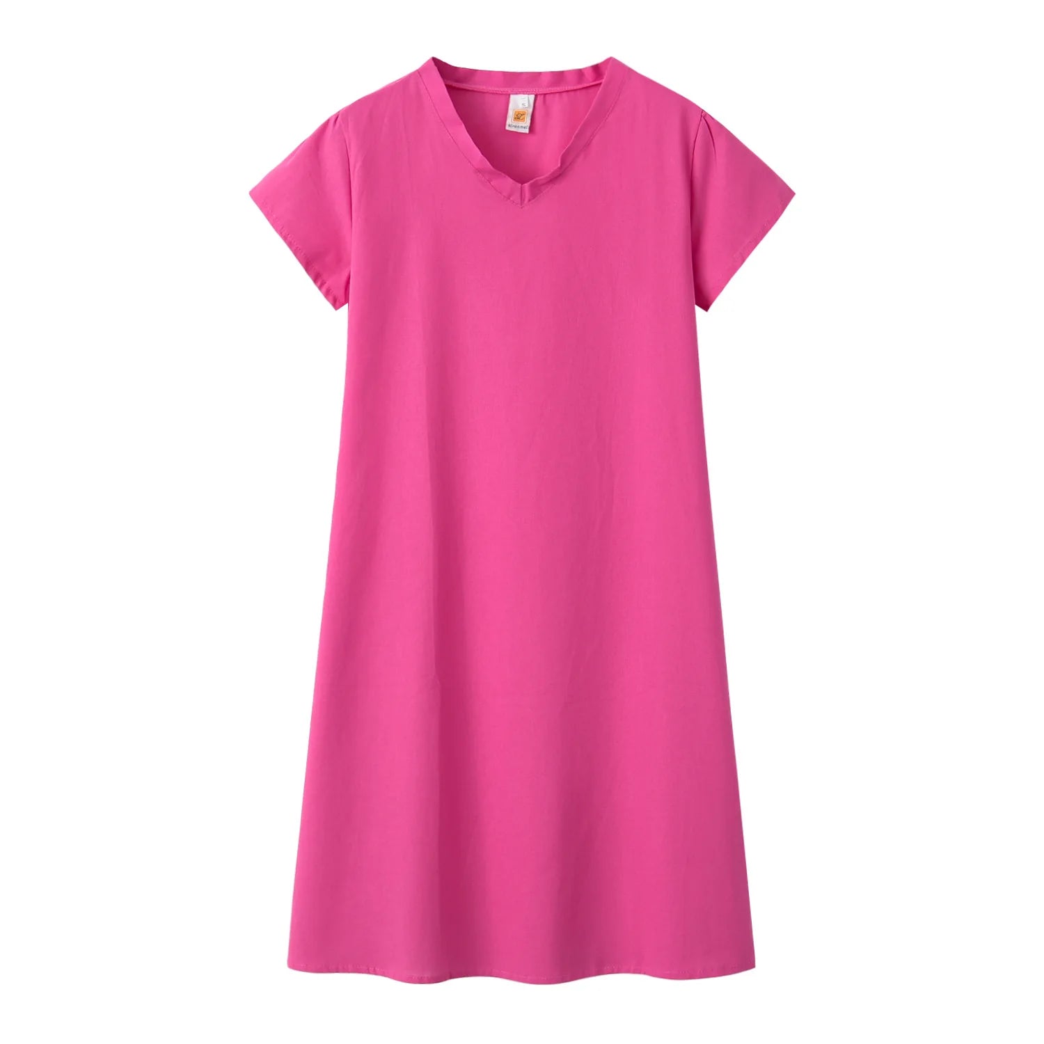 2024 New Popular Eleven Color Eight Size Solid Short Sleeve V-Neck Dress