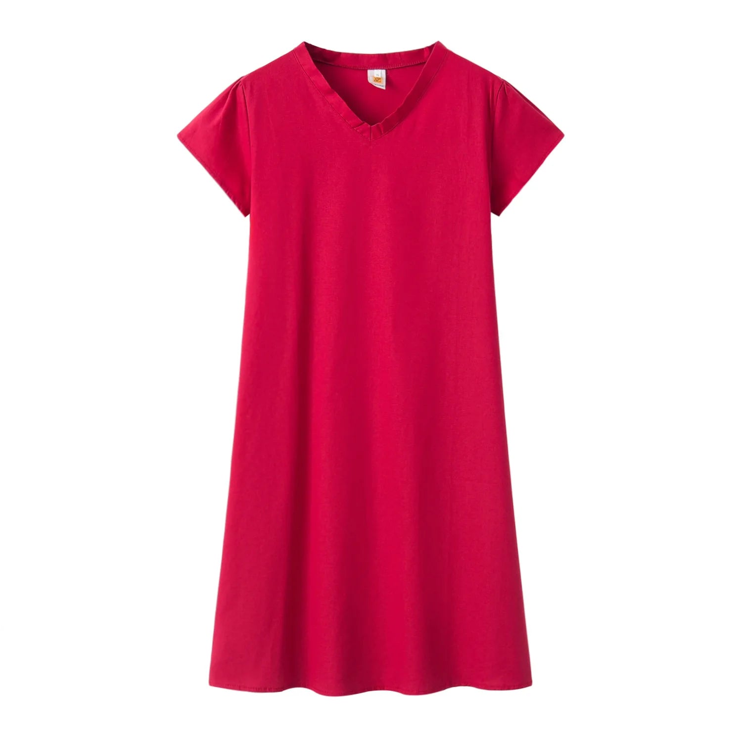 2024 New Popular Eleven Color Eight Size Solid Short Sleeve V-Neck Dress