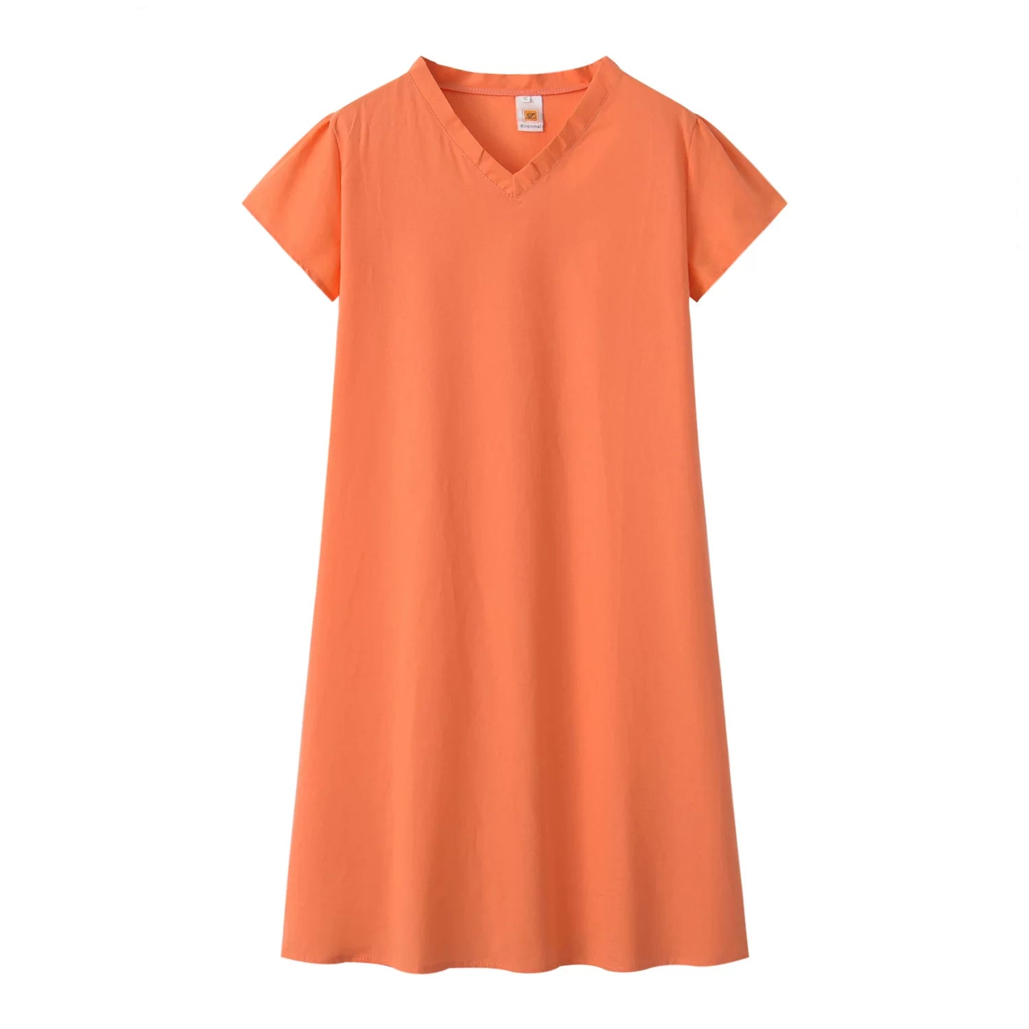 2024 New Popular Eleven Color Eight Size Solid Short Sleeve V-Neck Dress