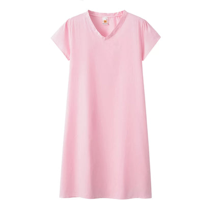 2024 New Popular Eleven Color Eight Size Solid Short Sleeve V-Neck Dress