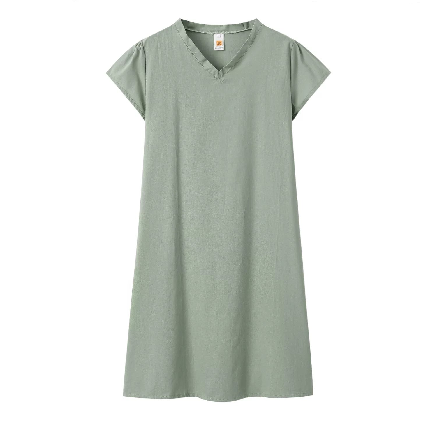 2024 New Popular Eleven Color Eight Size Solid Short Sleeve V-Neck Dress