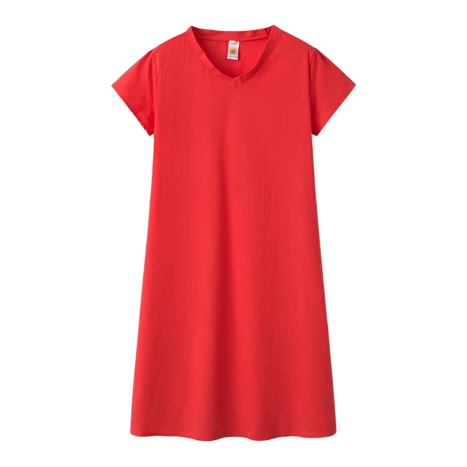 2024 New Popular Eleven Color Eight Size Solid Short Sleeve V-Neck Dress