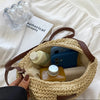 cross over body straw handbag