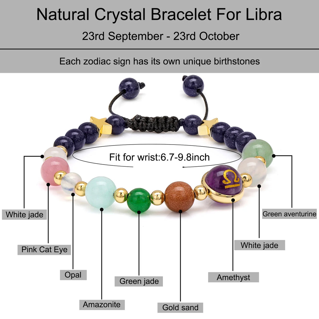 Ziahme Zodiac Signs Natural Stone Bracelets