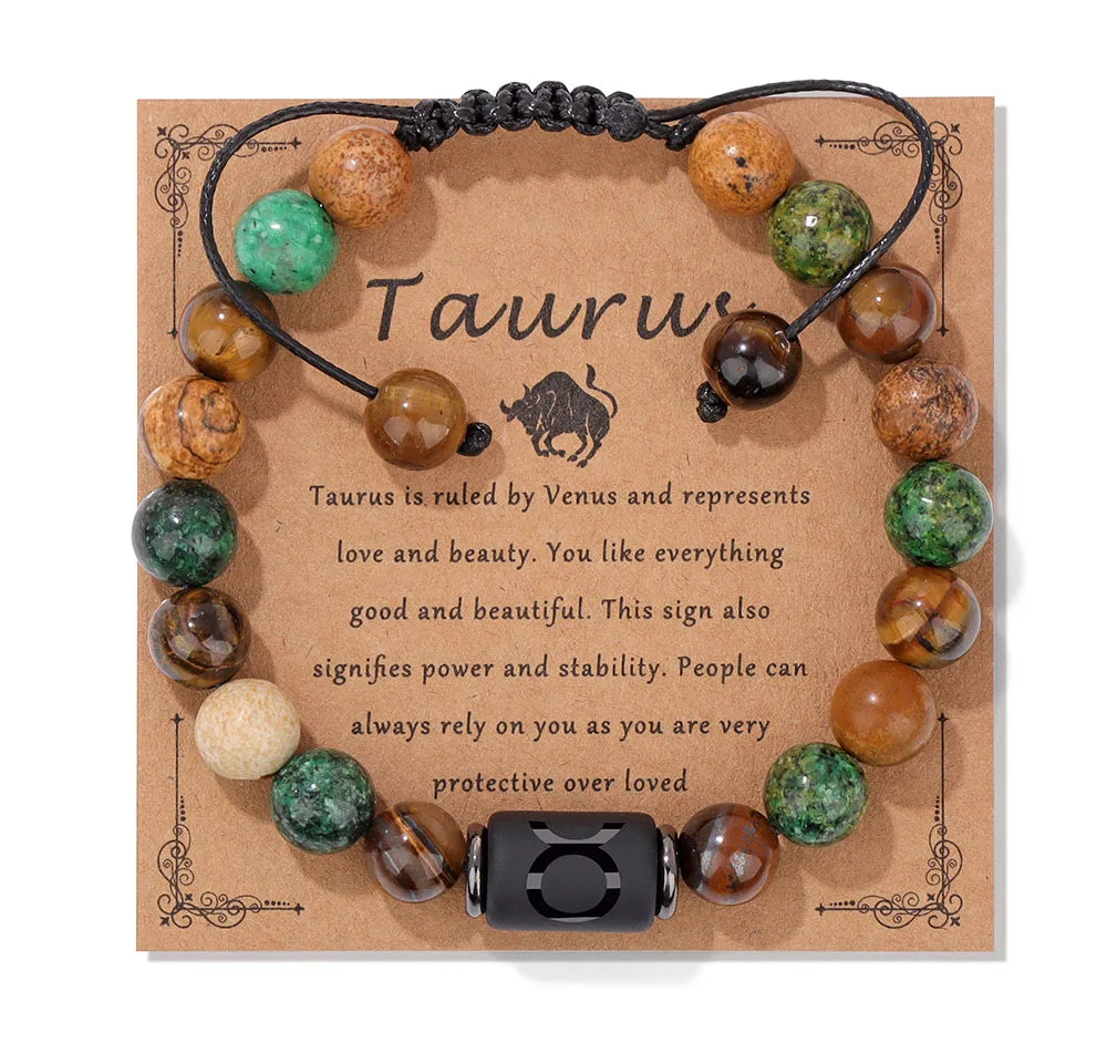 Ziahme Zodiac Signs Natural Stone Bracelets