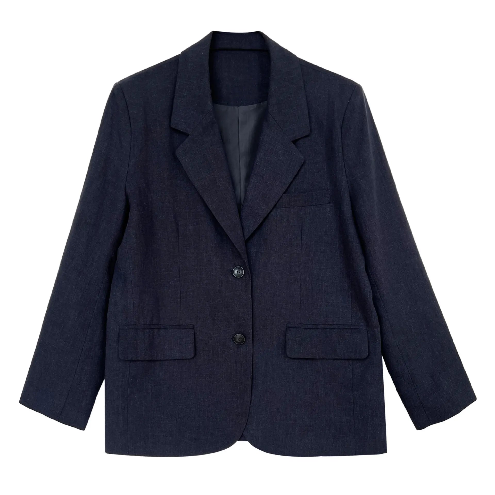 Linen Blazer For Women 2025 Spring Cotton-linen Suit + Pants Set Sold Separately
