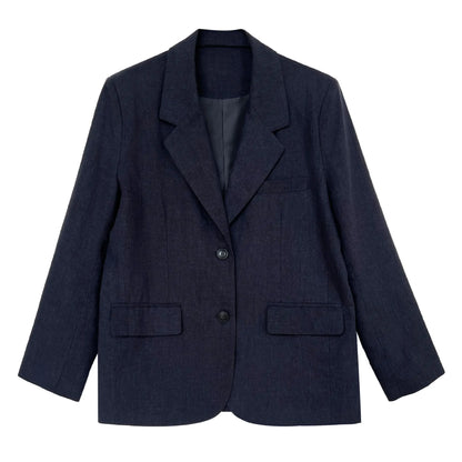 Linen Blazer For Women 2025 Spring Cotton-linen Suit + Pants Set Sold Separately