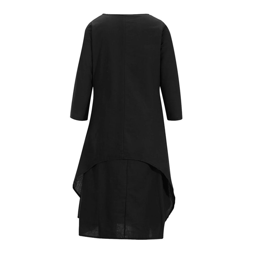 Women Elegant Linen White Dresses Bohemia Layering Vintage Robe Long Sleeve Loose Long Dress Female Autumn Vestidos
