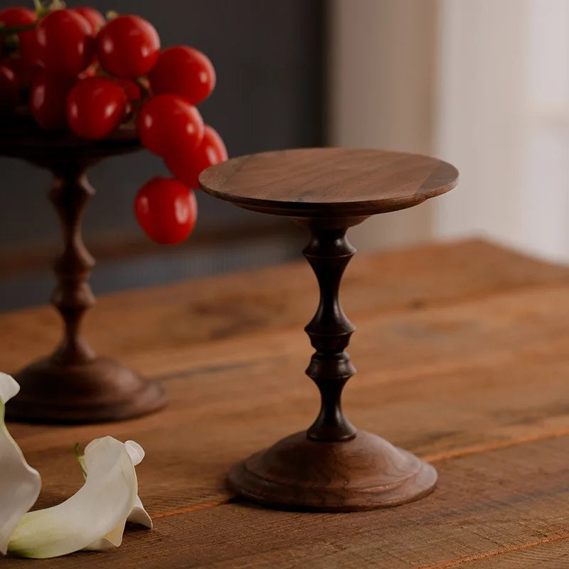 Ziahme Vintage Walnut Candle Holder