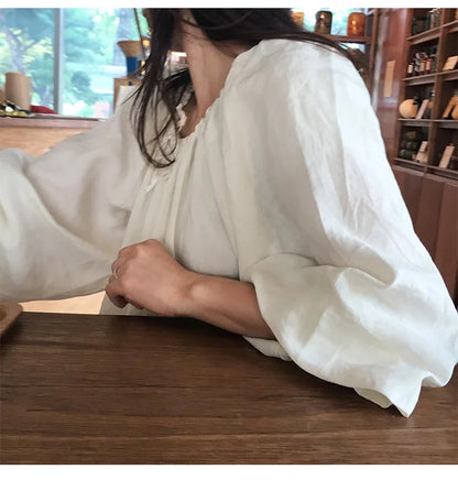 Spring Vintage Cotton Linen Dress