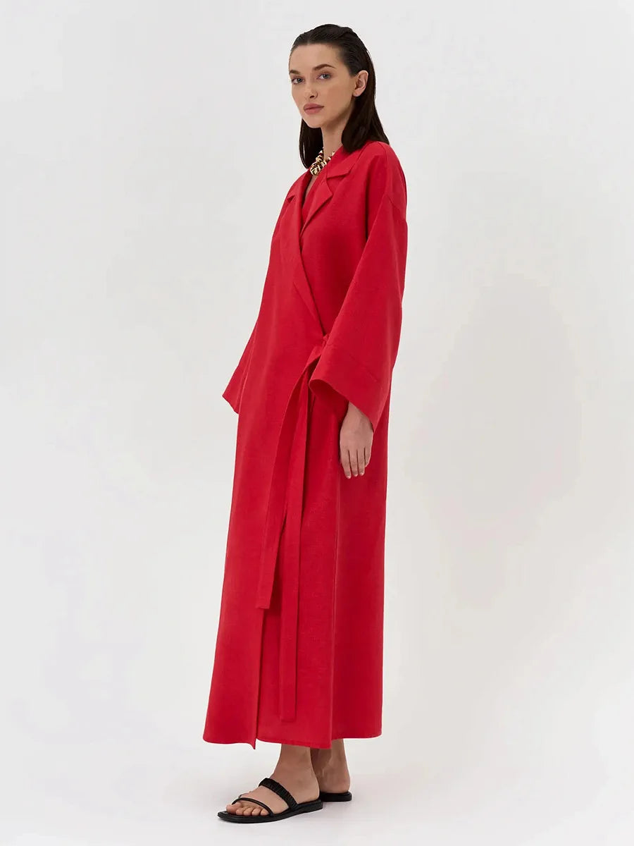 Cotton and Linen Dress Women&