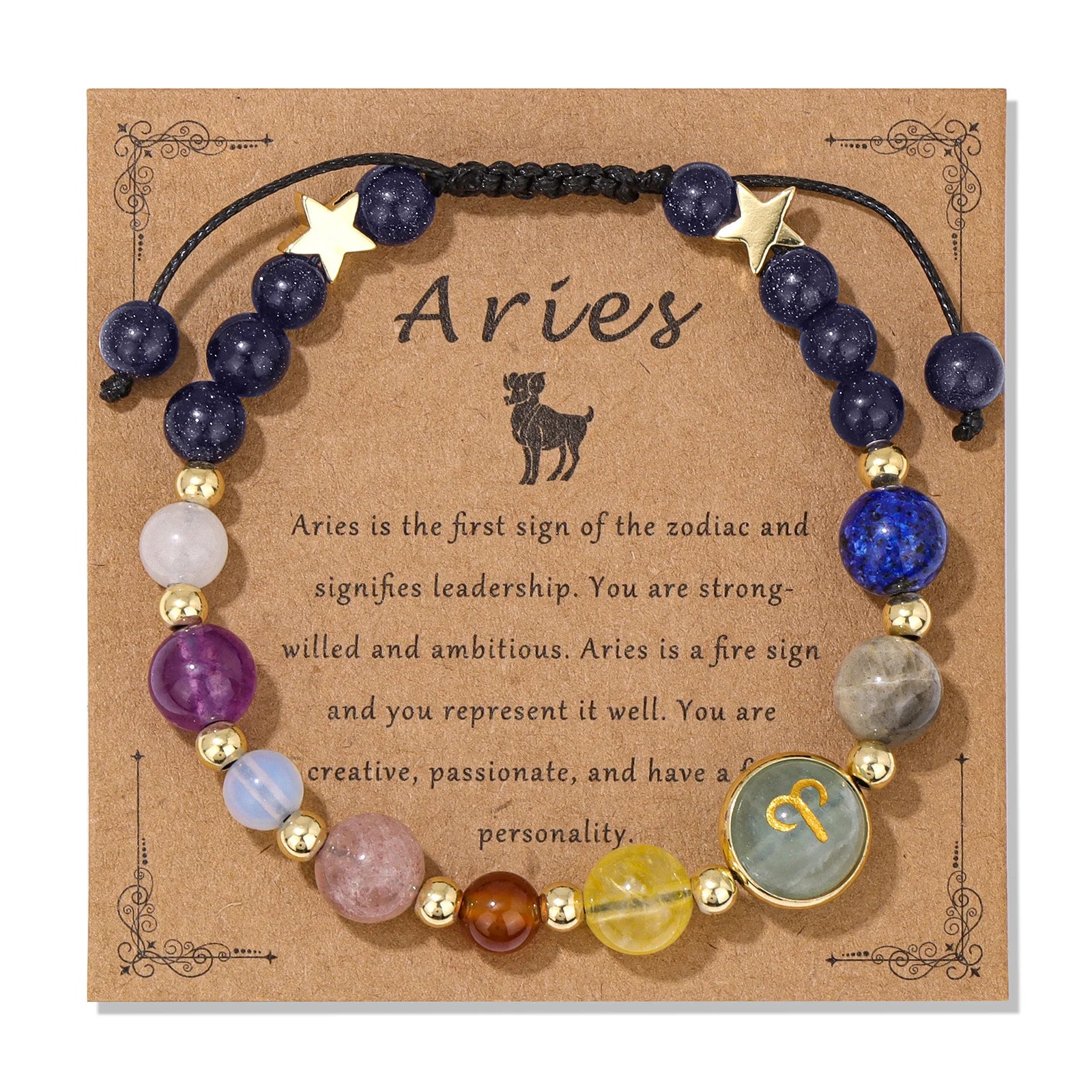 Ziahme Zodiac Signs Natural Stone Bracelets