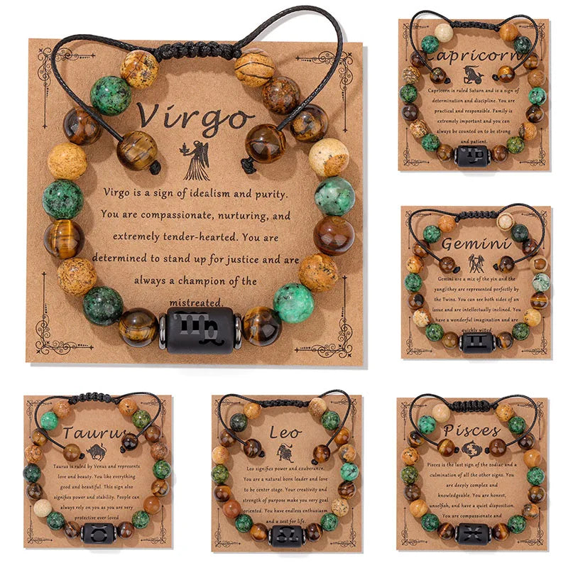 Ziahme Zodiac Signs Natural Stone Bracelets