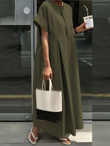 Cotton Linen Women Casual Long Dress