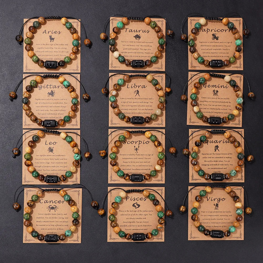 Ziahme Zodiac Signs Natural Stone Bracelets
