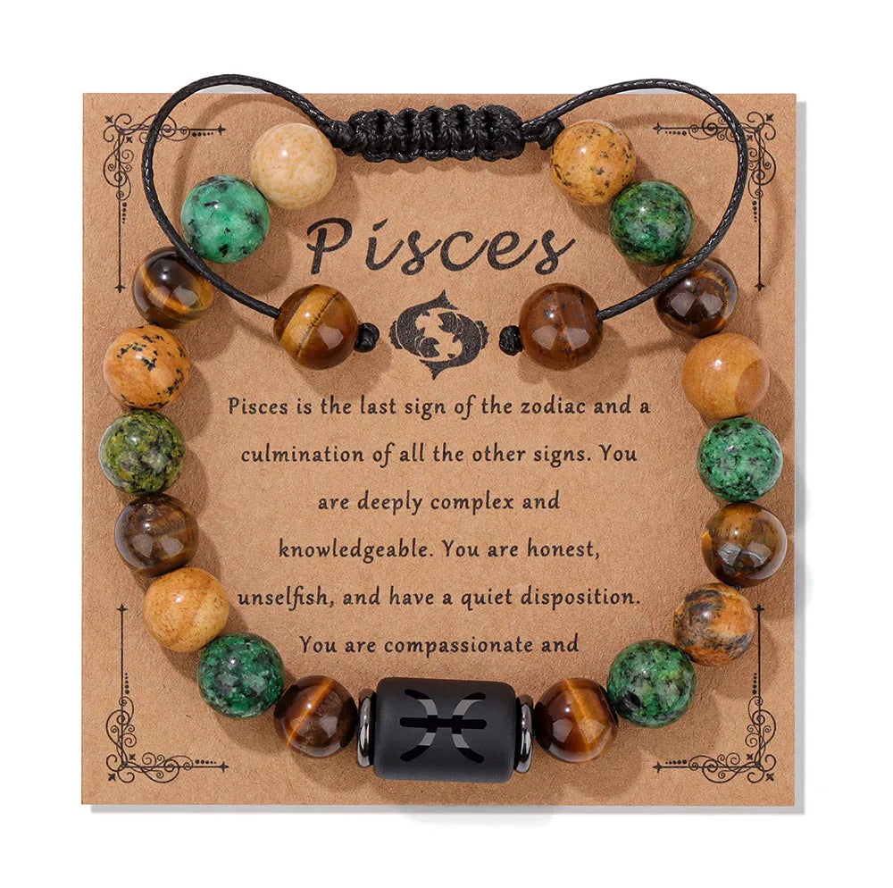 Ziahme Zodiac Signs Natural Stone Bracelets