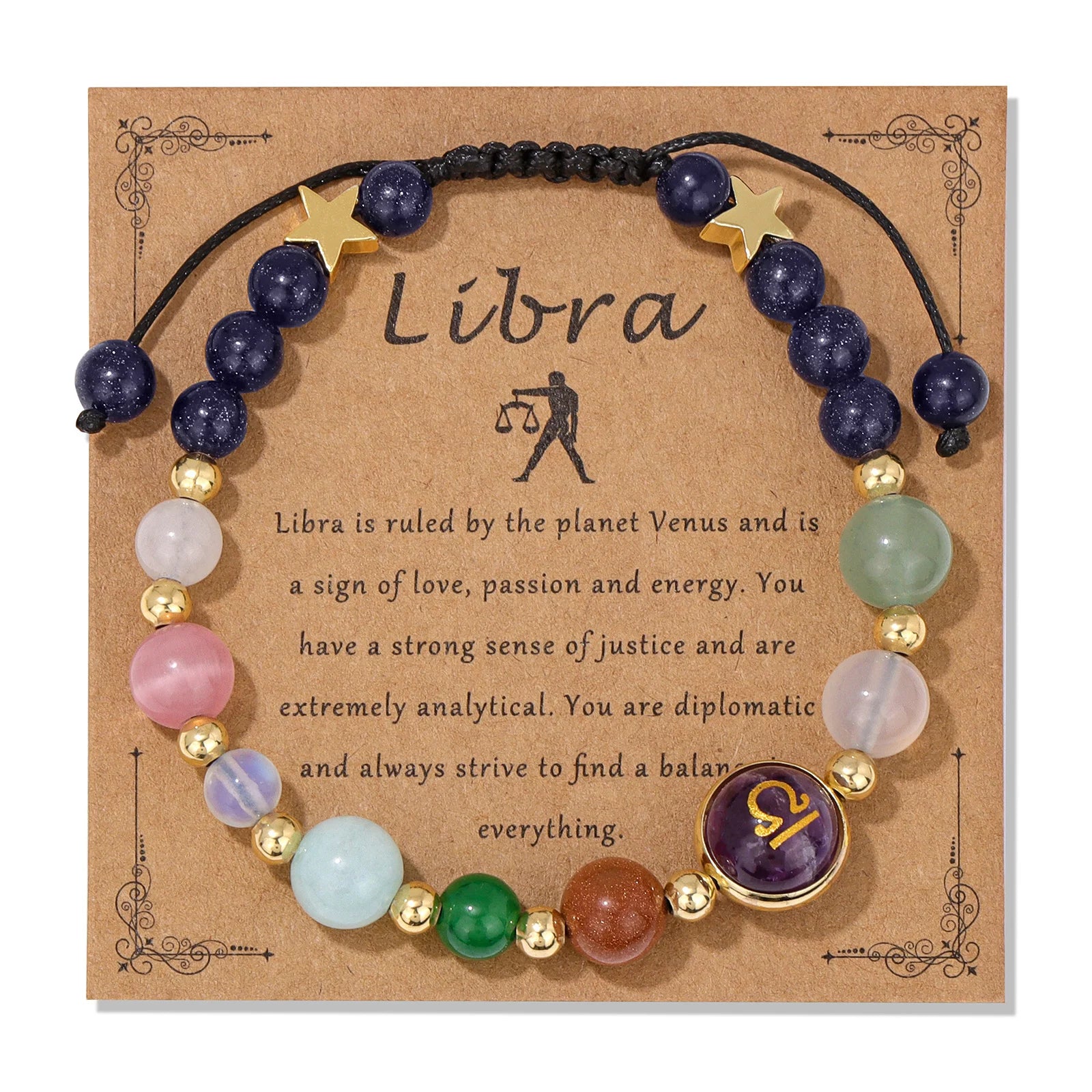 Ziahme Zodiac Signs Natural Stone Bracelets