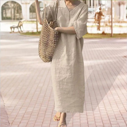 Cotton Linen Blend Day Dress