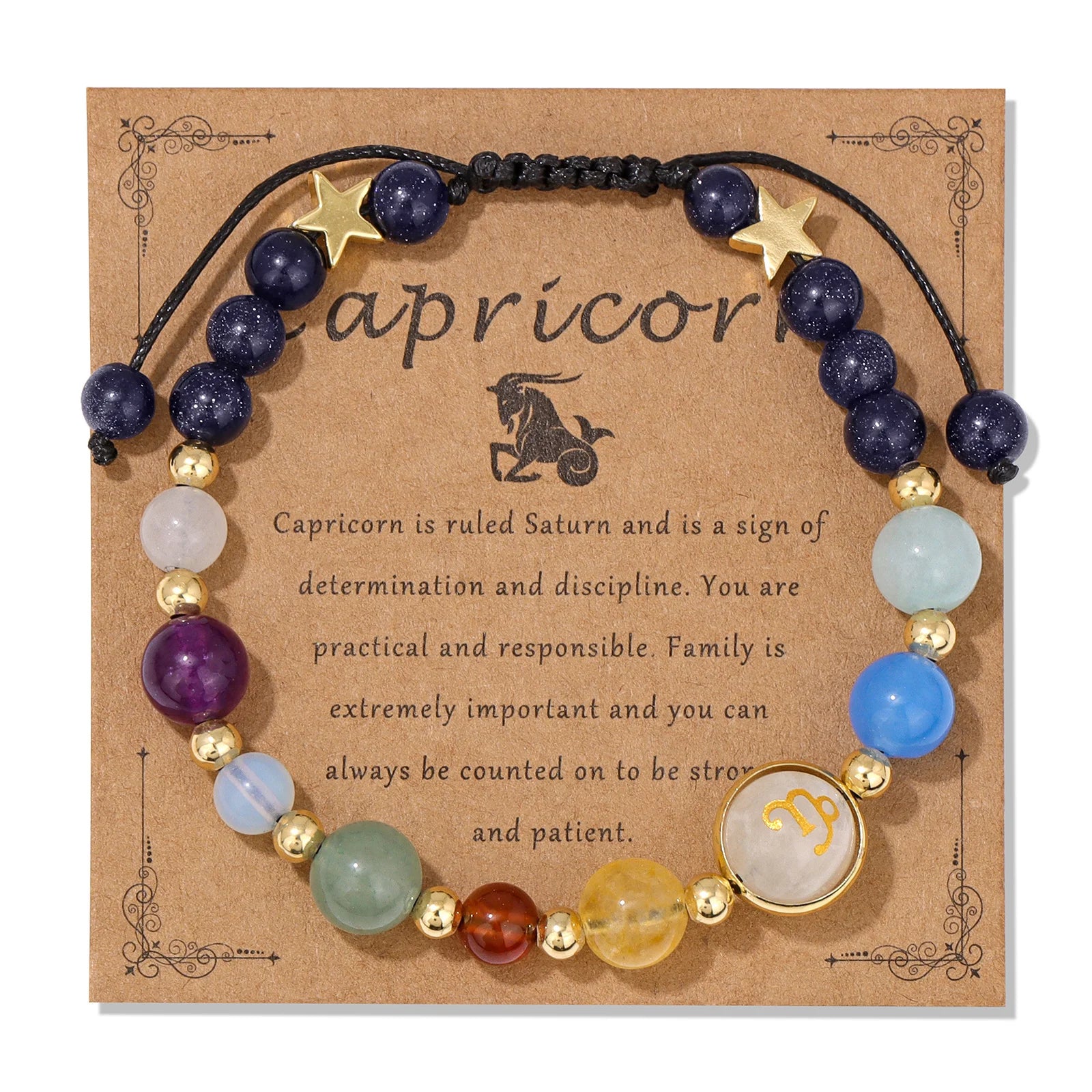 Ziahme Zodiac Signs Natural Stone Bracelets
