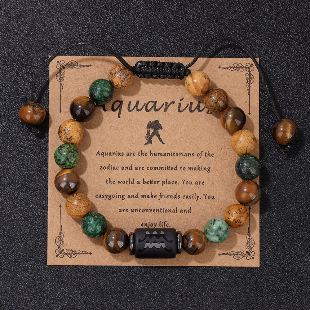 Ziahme Zodiac Signs Natural Stone Bracelets