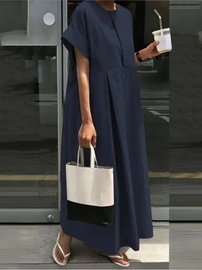 Cotton Linen Women Casual Long Dress