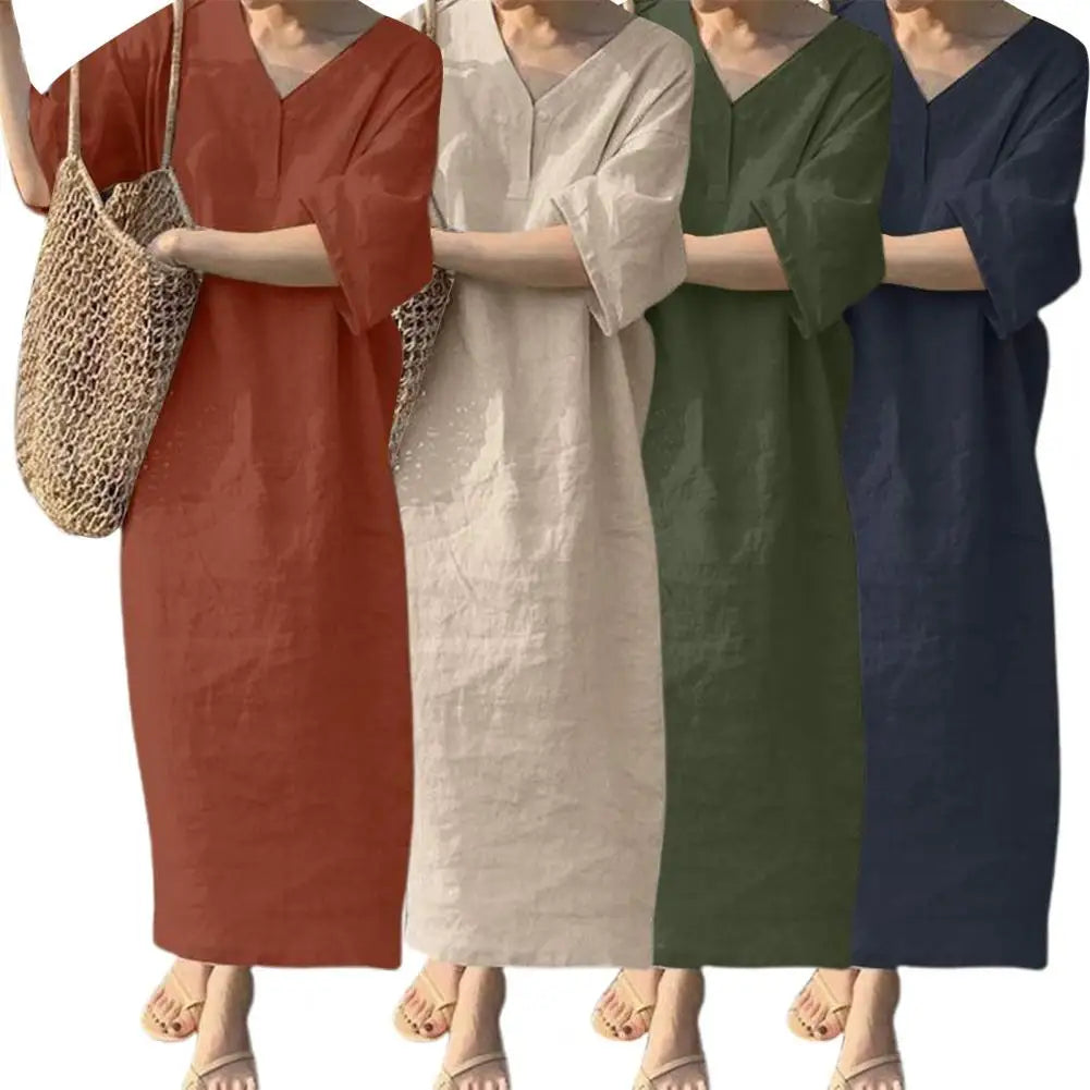 Cotton Linen Blend Day Dress