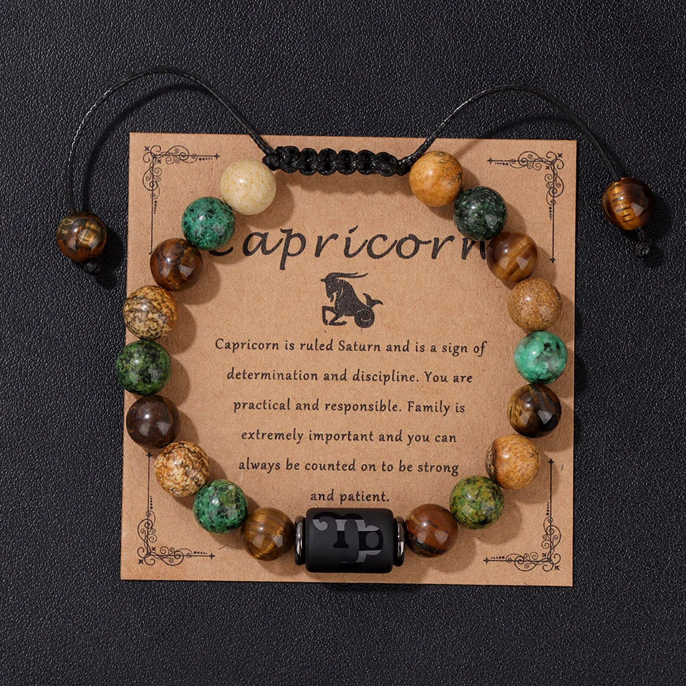 Ziahme Zodiac Signs Natural Stone Bracelets