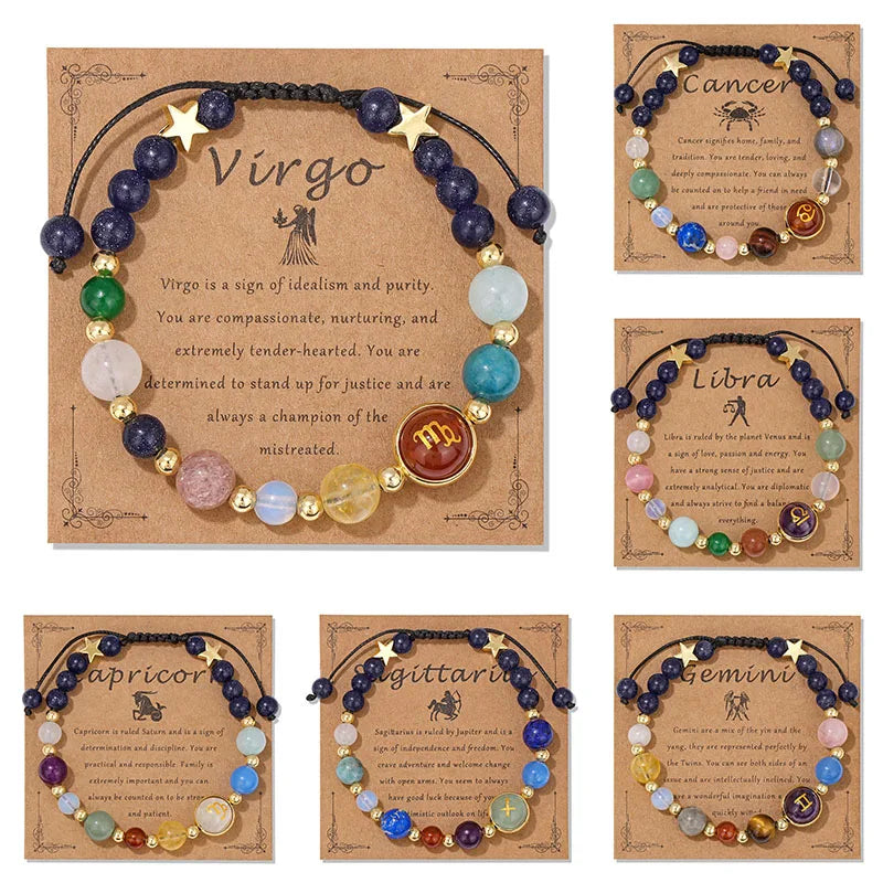 Ziahme Zodiac Signs Natural Stone Bracelets