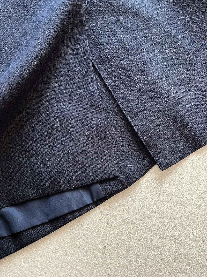 Linen Blazer For Women 2025 Spring Cotton-linen Suit + Pants Set Sold Separately