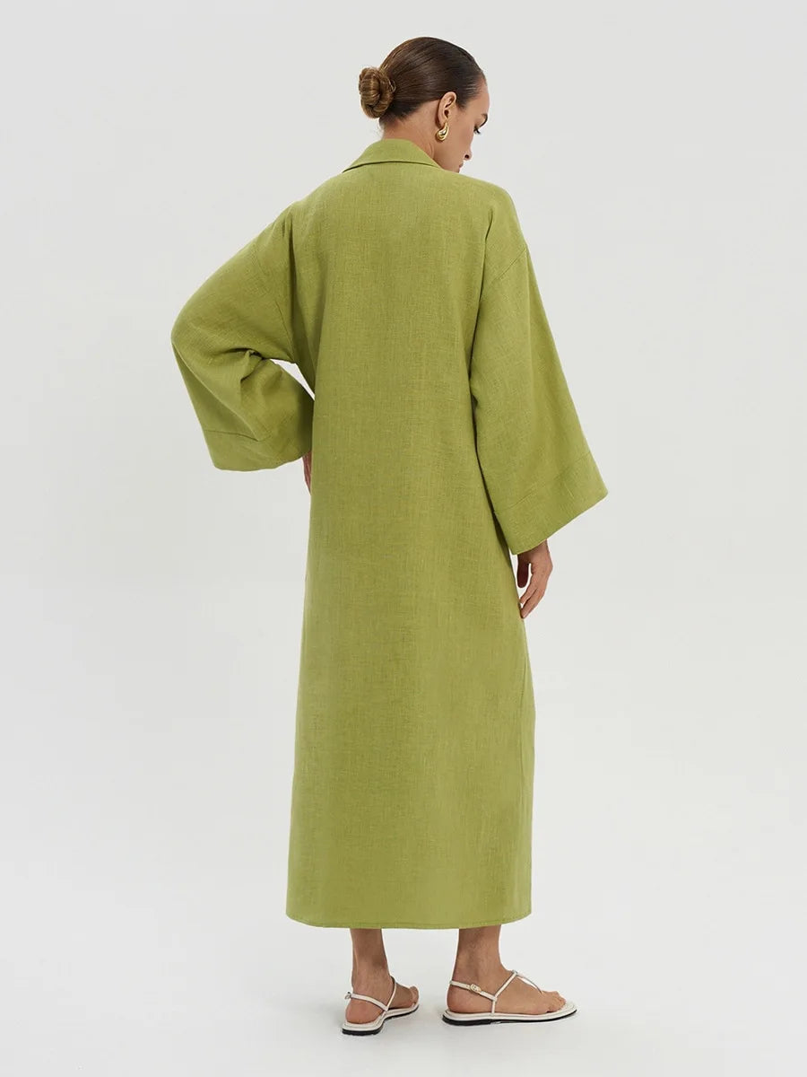 Cotton and Linen Dress Women&