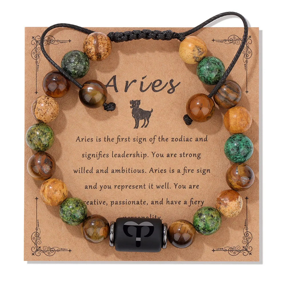 Ziahme Zodiac Signs Natural Stone Bracelets