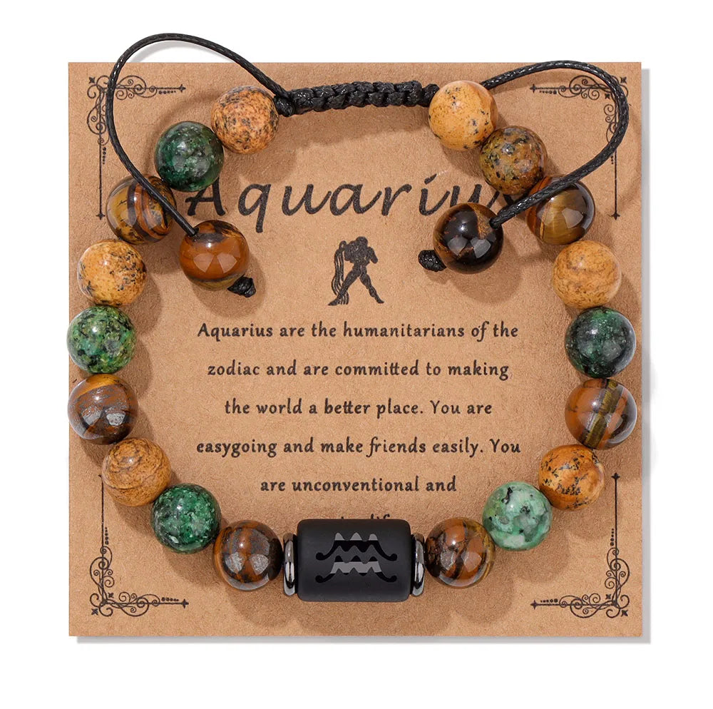 Ziahme Zodiac Signs Natural Stone Bracelets