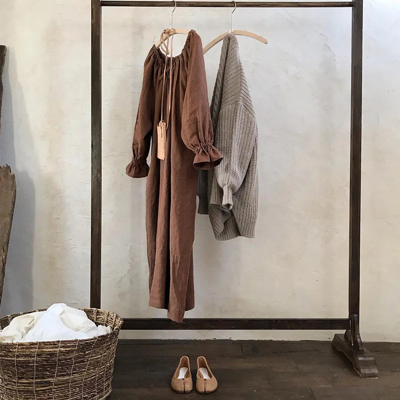 Spring Vintage Cotton Linen Dress