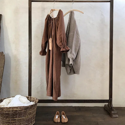 Spring Vintage Cotton Linen Dress