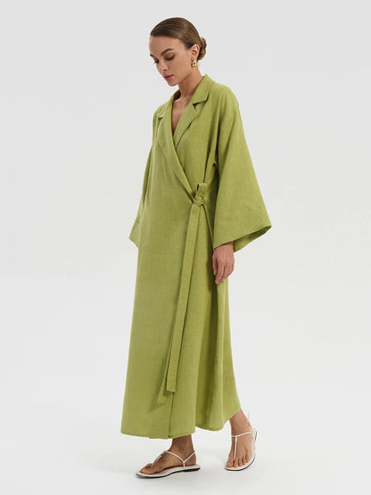 Cotton and Linen Dress Women&