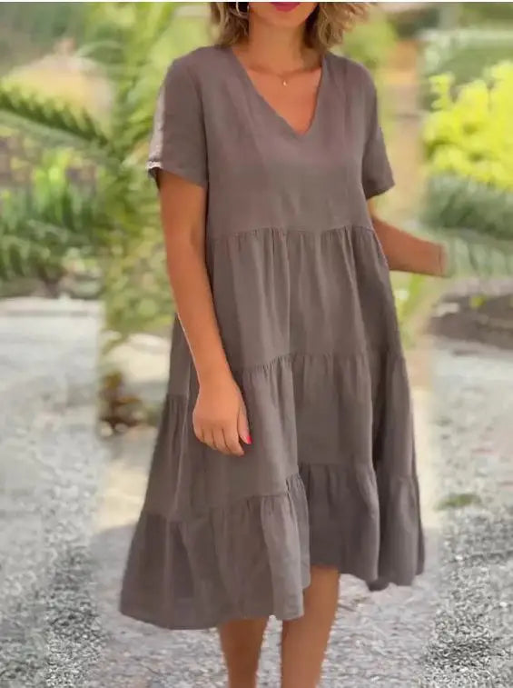 Cotton Linen Casual Women's Dresses 2026