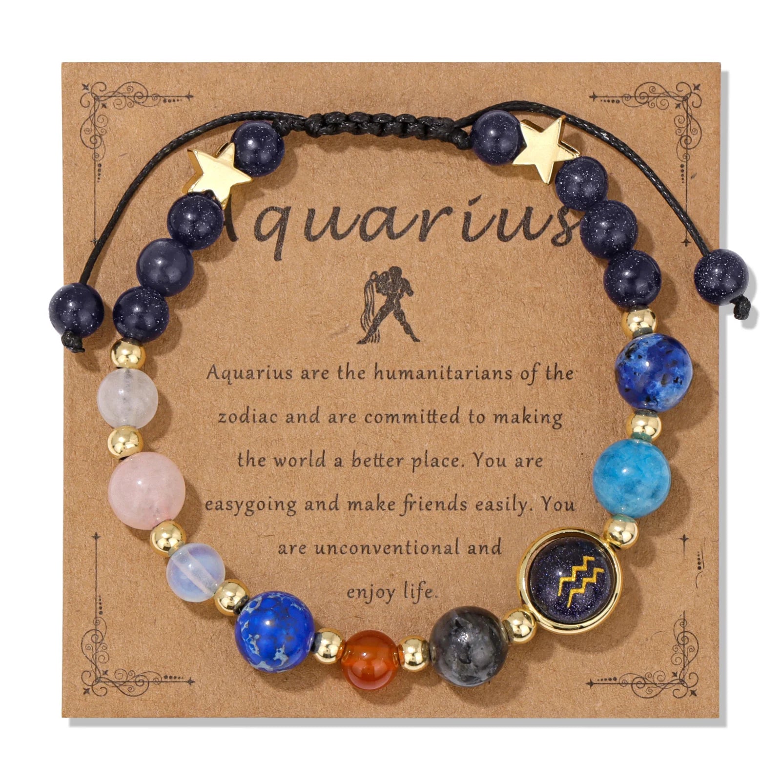 Ziahme Zodiac Signs Natural Stone Bracelets