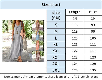 Summer Cotton Linen Dresses Women Casual V Neck Sleeveless