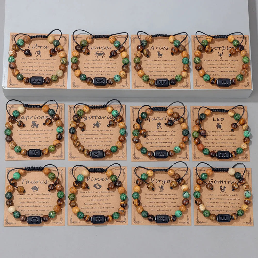 Ziahme Zodiac Signs Natural Stone Bracelets