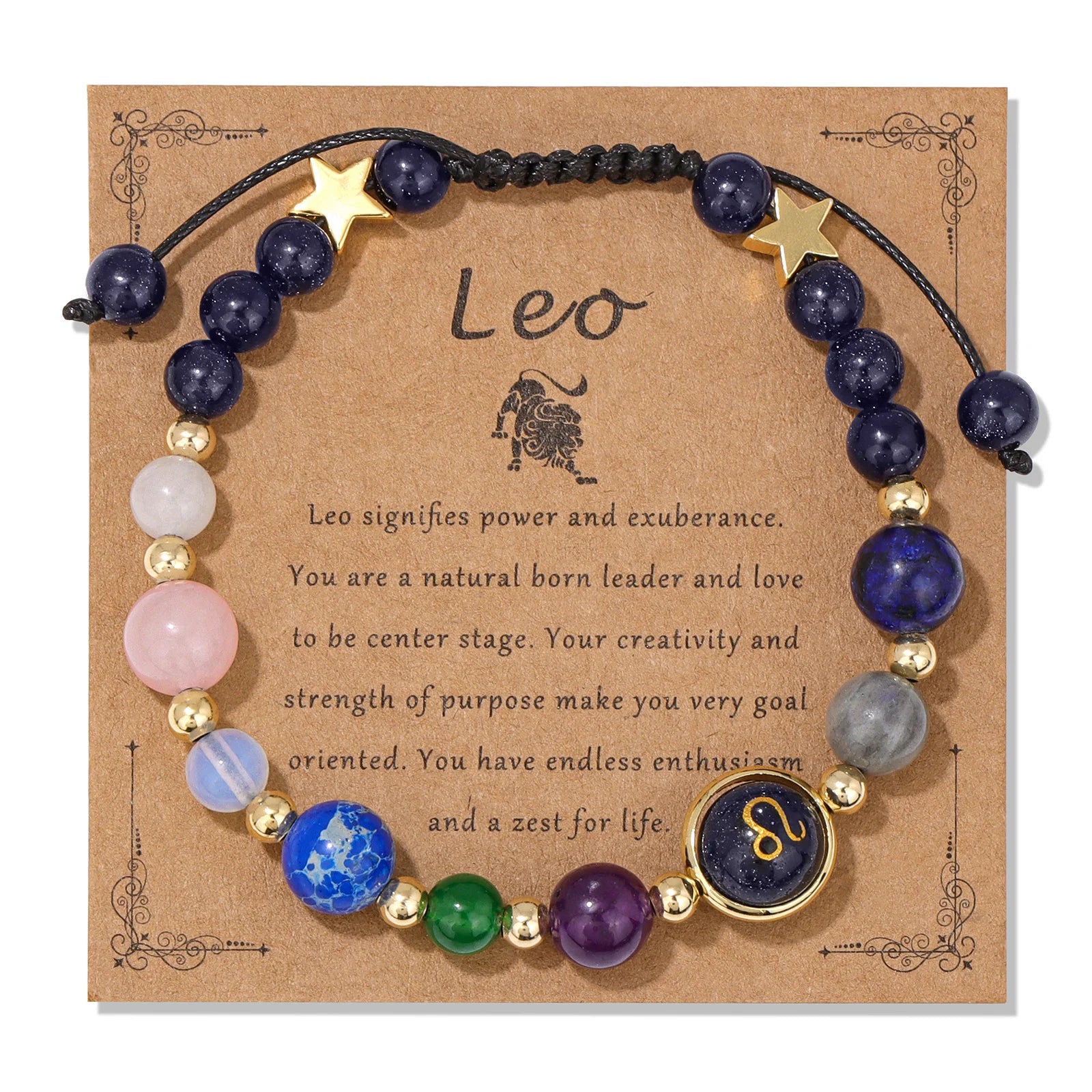Ziahme Zodiac Signs Natural Stone Bracelets