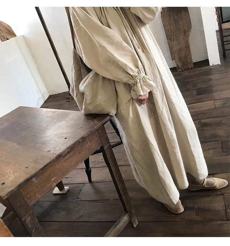 Spring Vintage Cotton Linen Dress