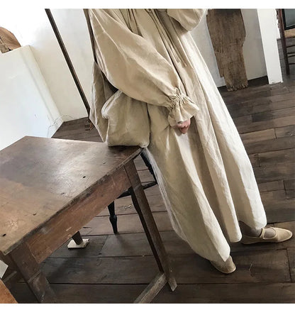 Spring Vintage Cotton Linen Dress